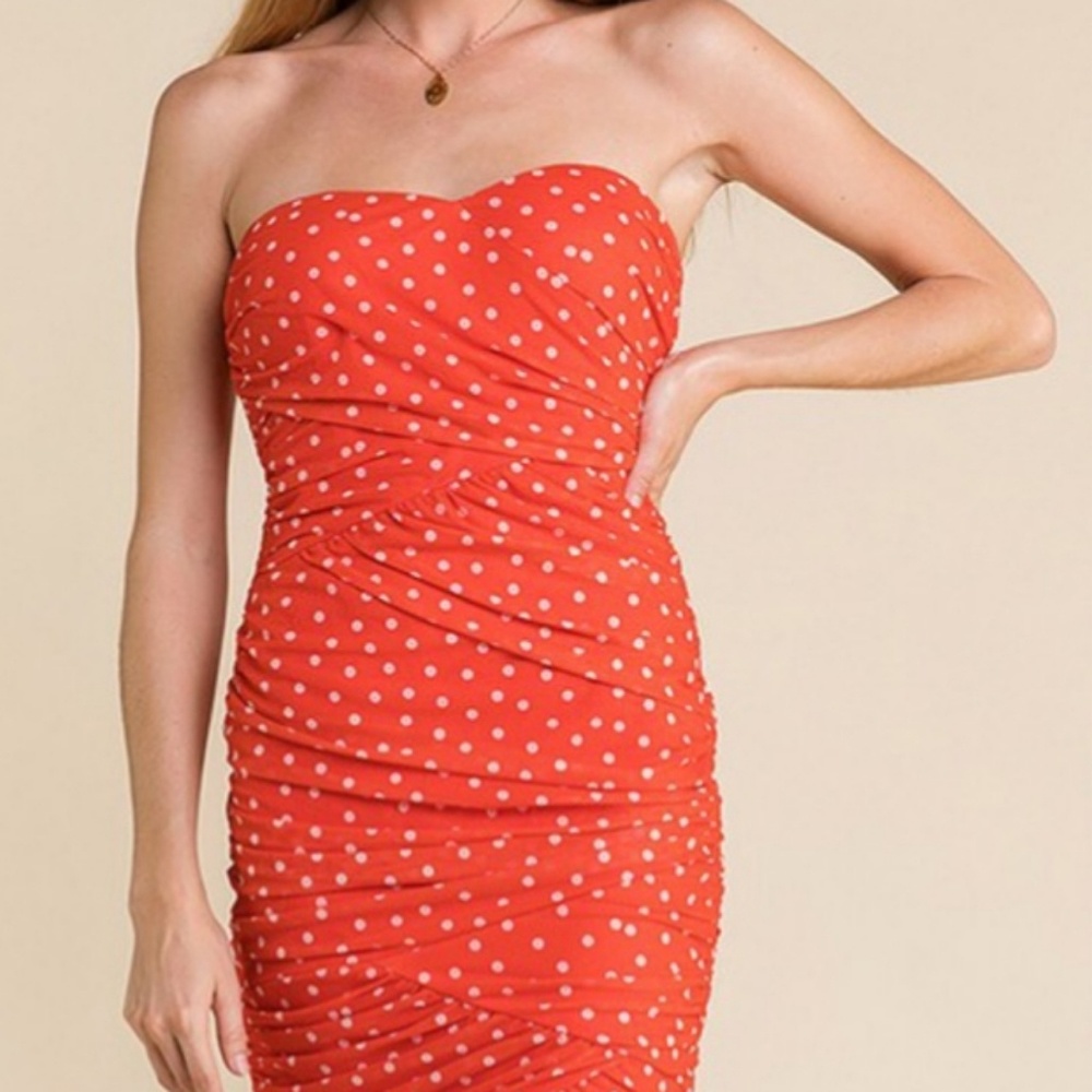 "Orange Kiss" Strapless Dress